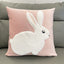 Charming Pink Bunny Velvet Pillow Cover