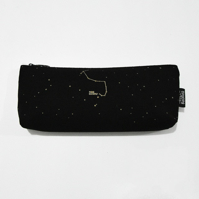 Fresh Pencil Bag Student Cotton and Linen Pencil Bag Female Constellation Stationery Bag - Korvel