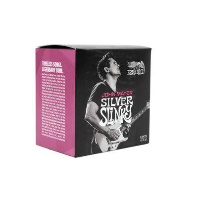 Ernie Ball John Mayer Silver Slinky Nickel Wound Electric Guitar Strings 3-Pack Tin - 10.5-47 Gauge - Korvel
