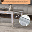 ON-TRANS Modern Glass Mirrored Coffee Table with Adjustable Height