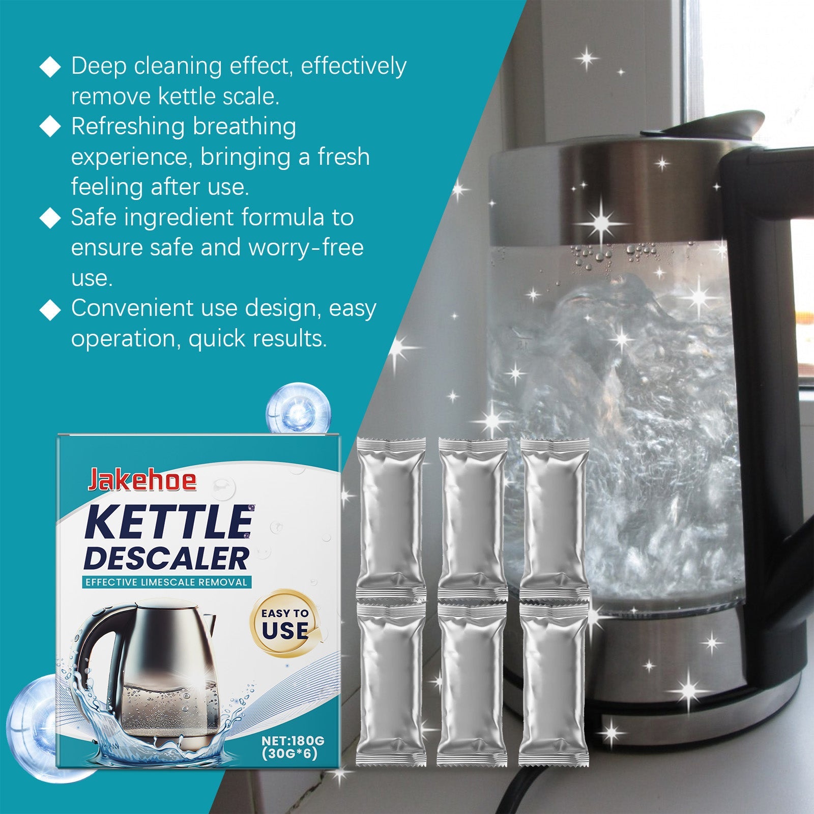 Kettle Descaling Powder Electric Kettle Cleaning Descaling Brightening Household Kettle Scale Cleaner - Korvel