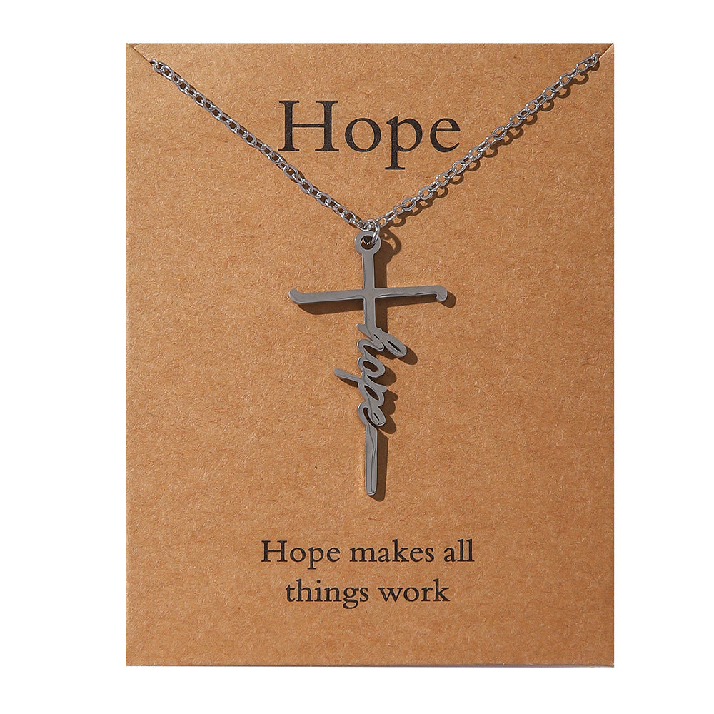 Faith Religious Gift Stainless Steel Cross Collarbone Chain Sweater Chain - Korvel
