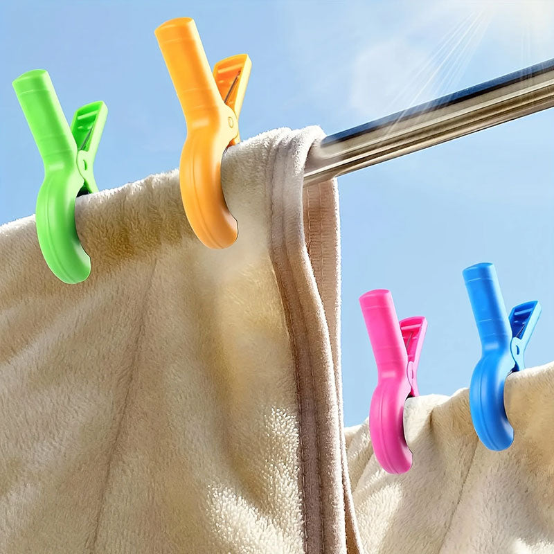 4/8-piece beach towel clips: for beach chairs, pool, cruise. Heavy-duty, strong, also works as clothes pins. - Korvel