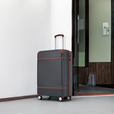 20 IN Luggage 1 Piece with TSA lock , Lightweight Suitcase Spinner Wheels,Carry on Vintage Luggage,Black - Korvel