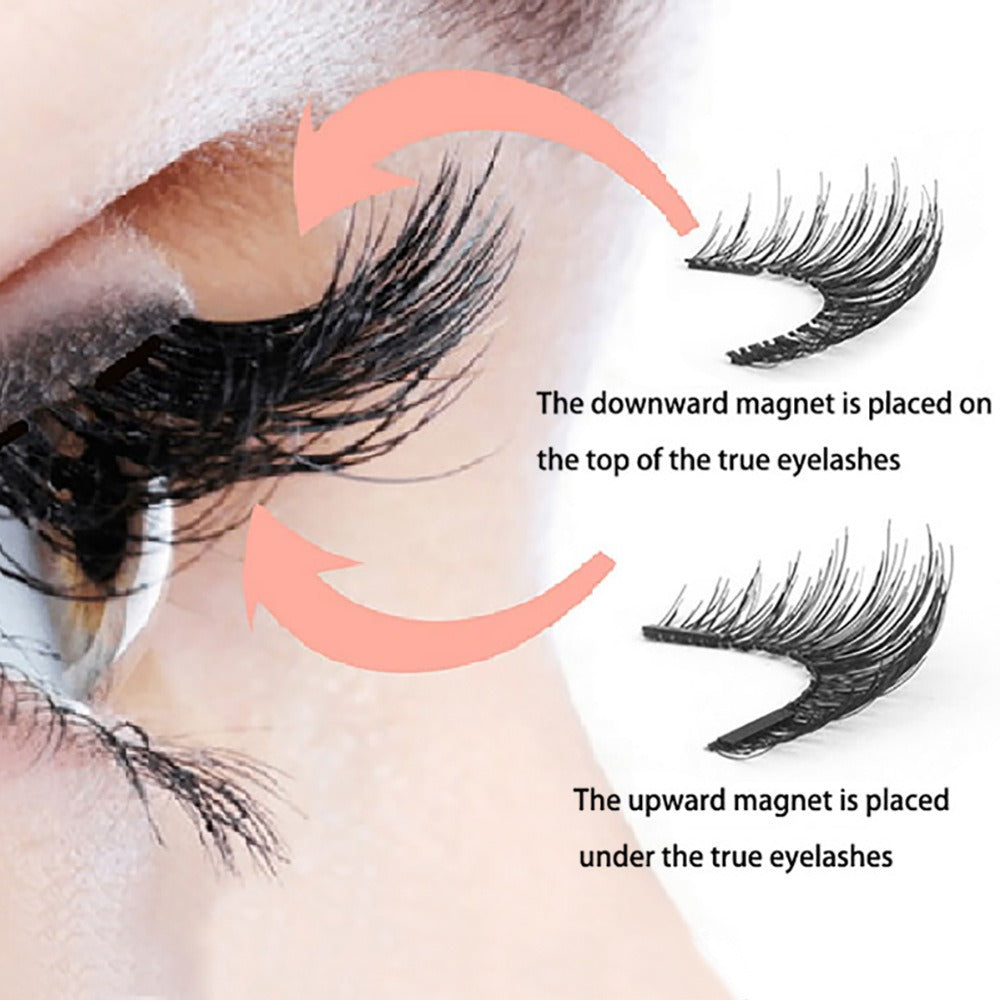 Five magnetic adhesive free magnetic eyelash clamp set for European and American thick magnetic eyelashes - Korvel