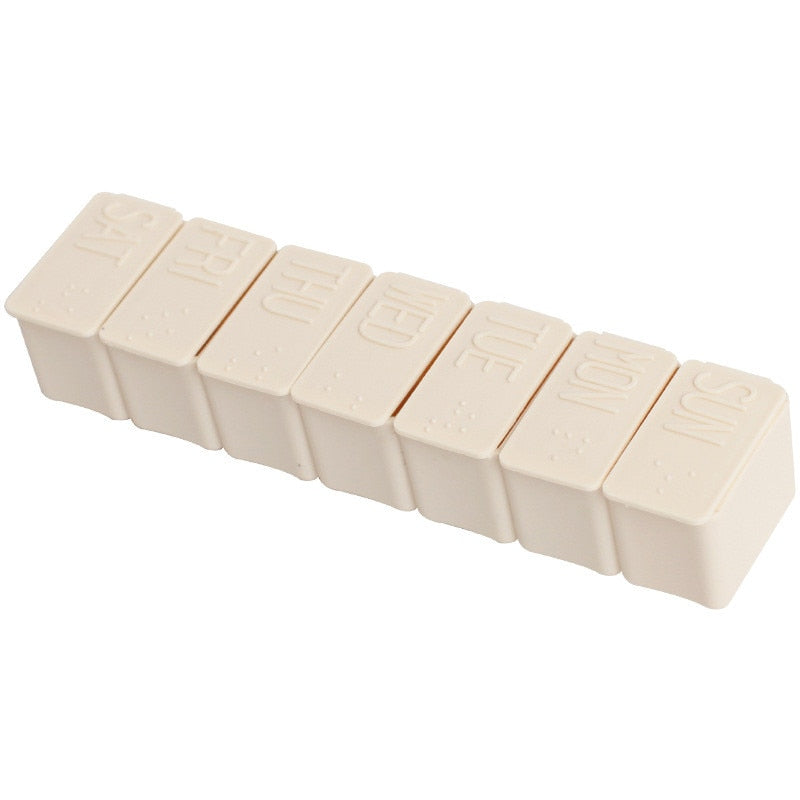 Travel Pill Box Holder Weekly Medicine Storage Organizer Container Drug Tablet Dispenser Independent Lattice Plastic Pill Case - Korvel