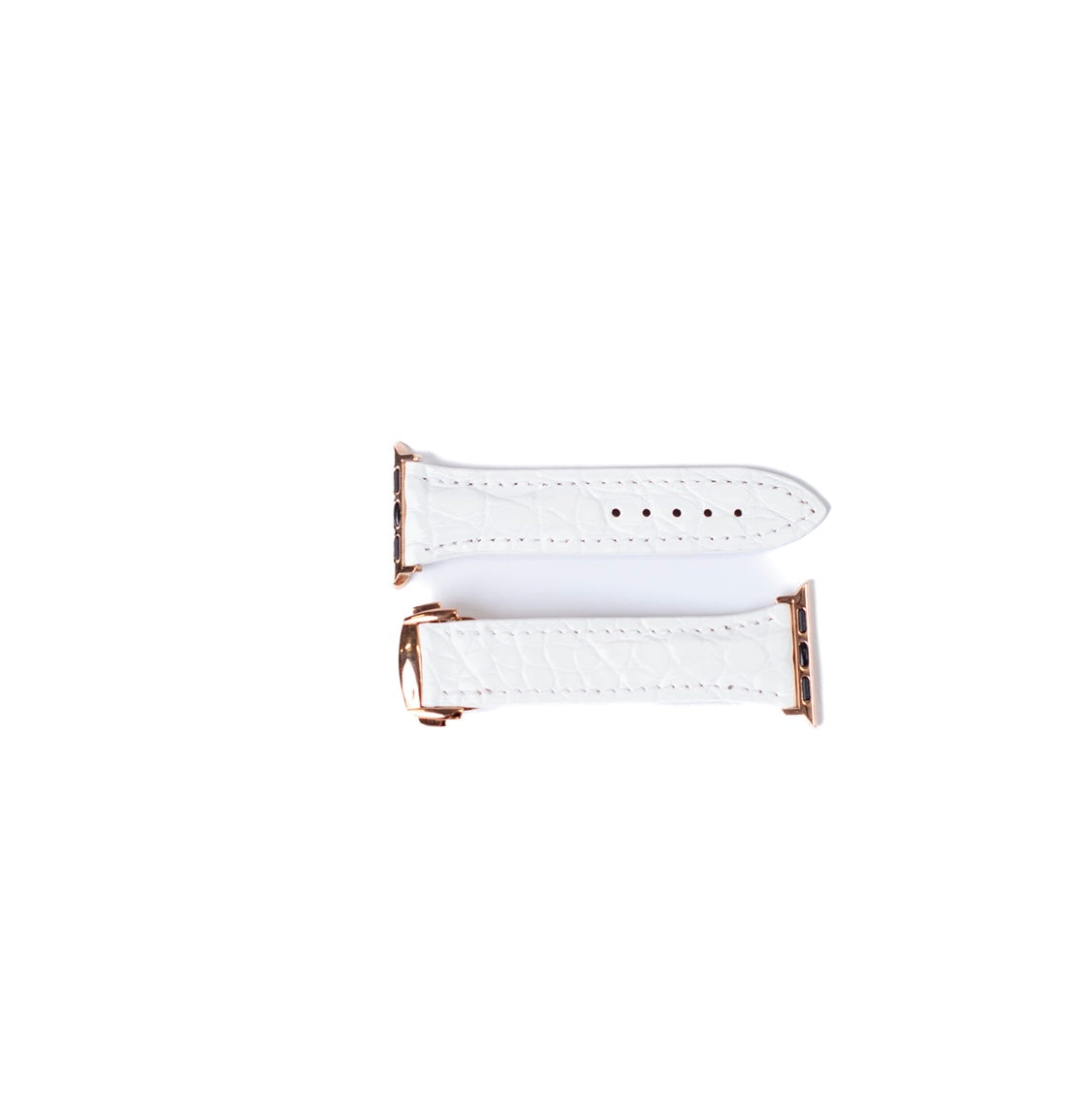 Correa de Apple Watch de Cocodrilo Blanco Mate