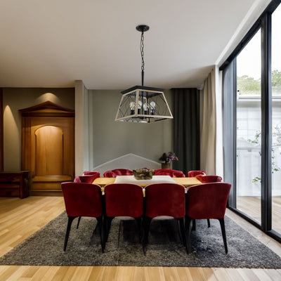 4-Light Farmhouse Chandeliers For Dining Room (No Bulbs) - Korvel