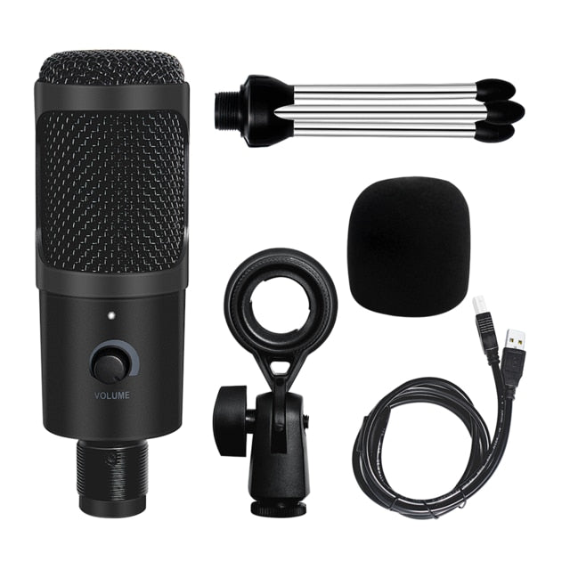 Professional USB Condenser Microphones For PC Computer Laptop Singing Gaming Streaming Recording Studio YouTube Video Microfon - Korvel