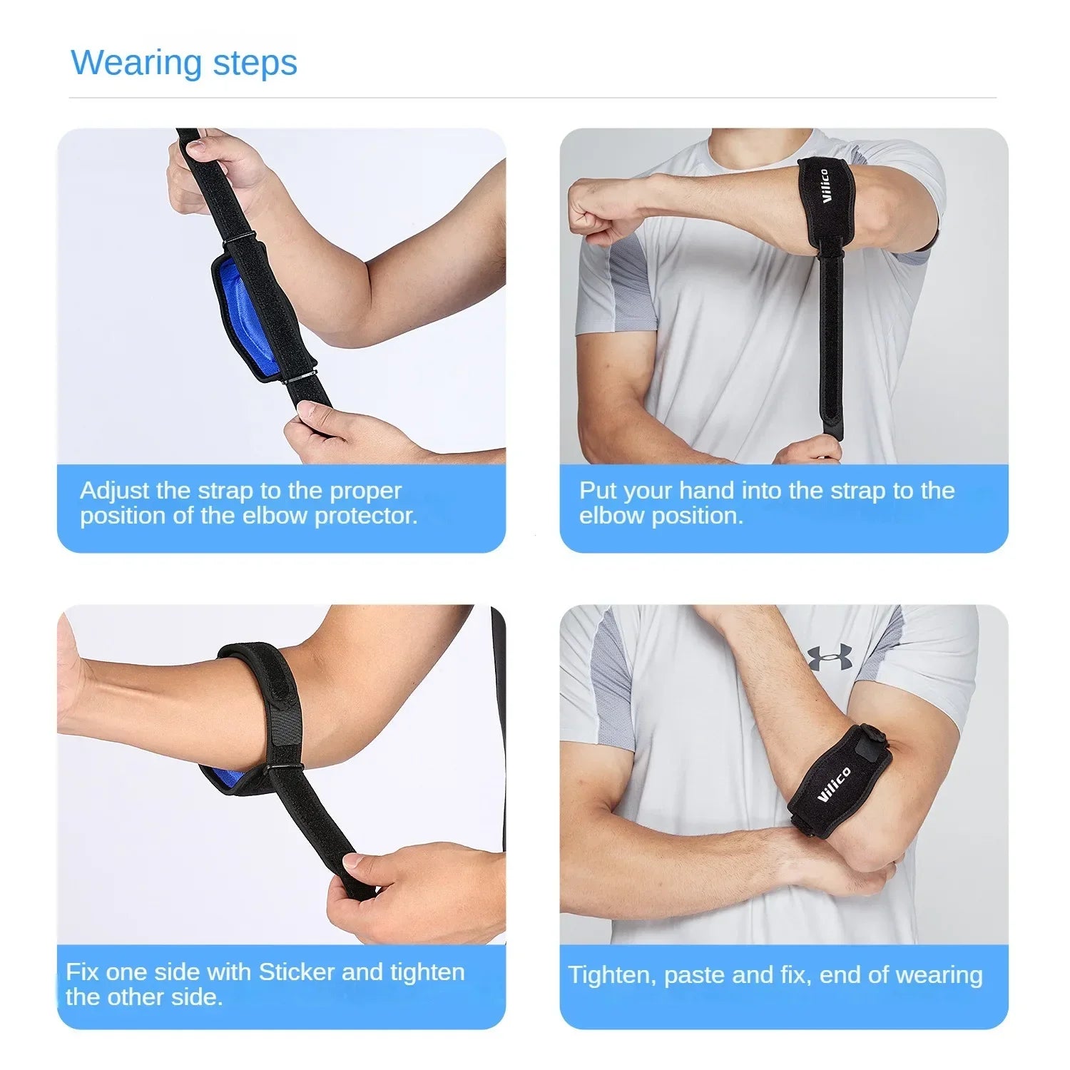 Men's and women's cycling outdoor sports elbow straps breathable and pressurized fixed protective equipment - Korvel