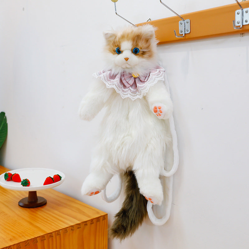 Unique Calico Cat Backpack, Doubles as a Plush Toy and Functional Bag - Korvel