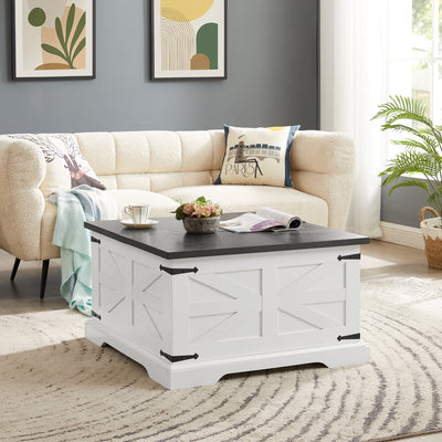 Rustic Farmhouse Coffee Table with Lift Top