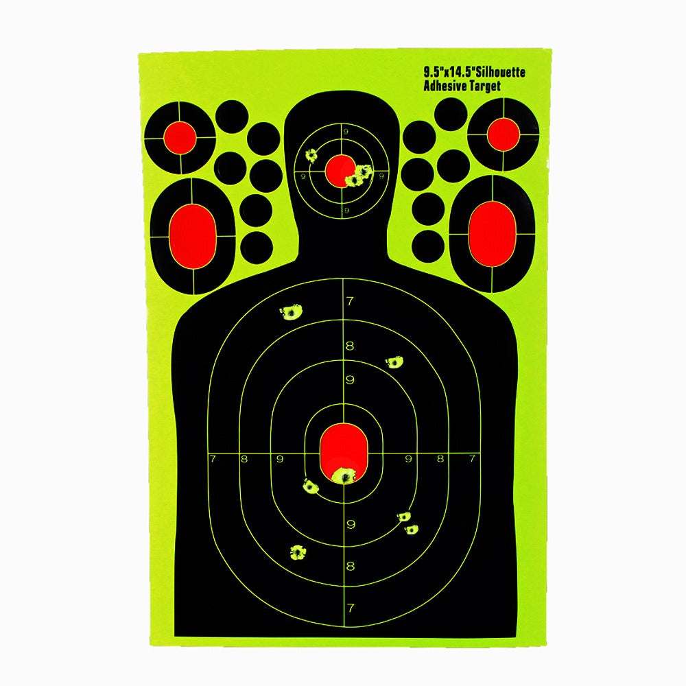 Fluorescent Half-Length Humanoid Shooting Target - 9.5x14.5 Inches