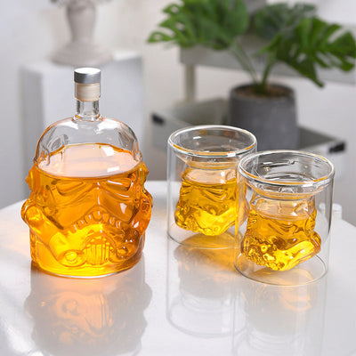 High borosilicate heat-resistant and cold resistant glass wine bottle Star Wars White Soldier glass wine bottle creative decanter liquor dispenser - Korvel