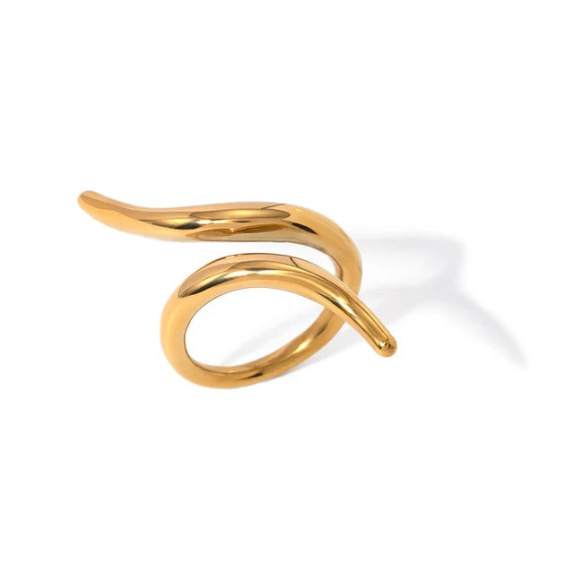 Anillo Abierto Geométrico en Acero Inoxidable - Joyería Elegante para Mujeres
