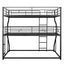 Full XL over Twin XL over Queen Size Triple Bunk Bed with Long and Short Ladder,Black - Korvel