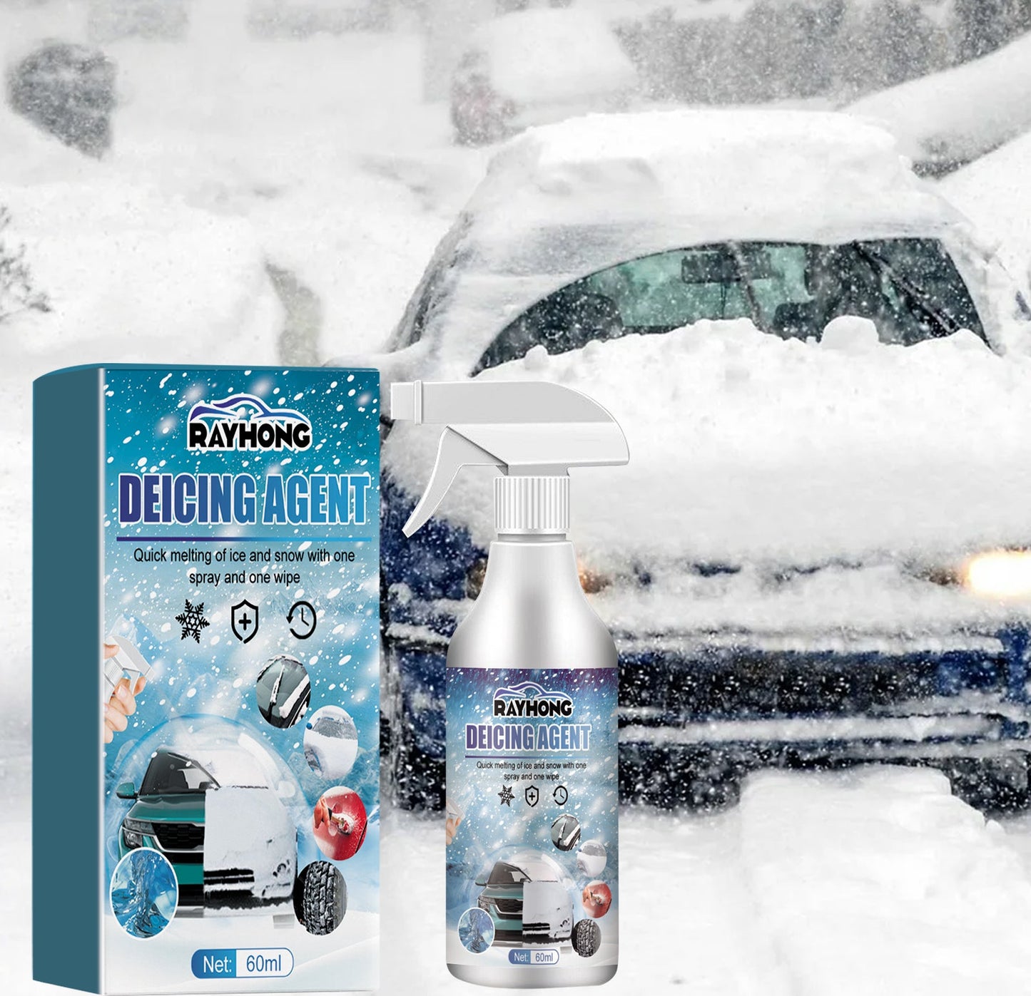 Snow Defrosting Agent, Car Windshield Windows Fast And Powerful Defrosting Defogging Deicing And Snow-melting Cleaning Agent - Korvel