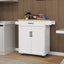 Kitchen island rolling trolley cart with 1 drawer & 2 doors with storage racks & Adjustable Shelves & towel rack - Korvel