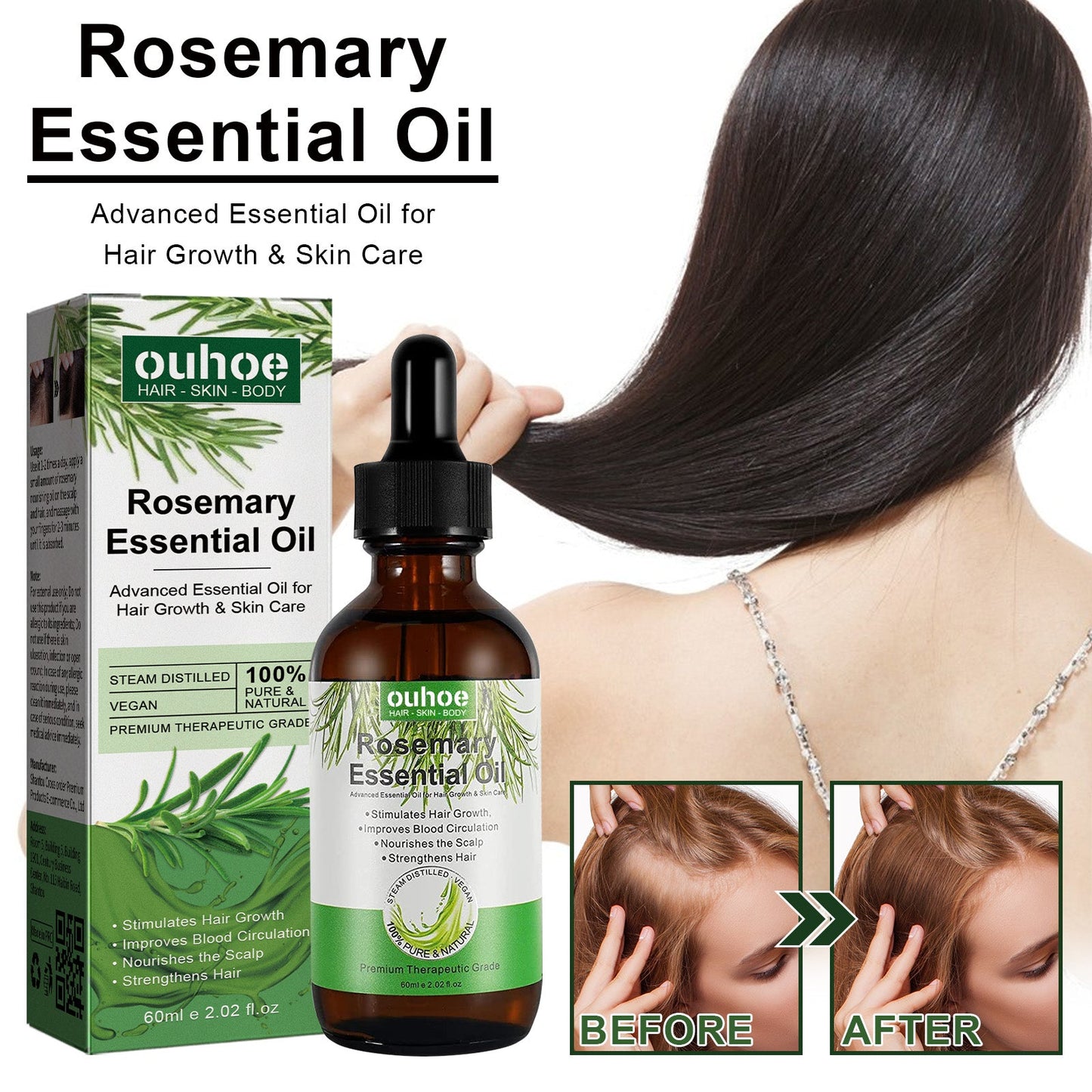 Huile essentielle de romarin pour les soins capillaires