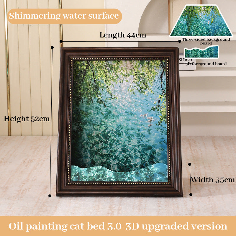 3D Mona Lisa Cat Scratcher with Removable Oil Painting Frame - Korvel