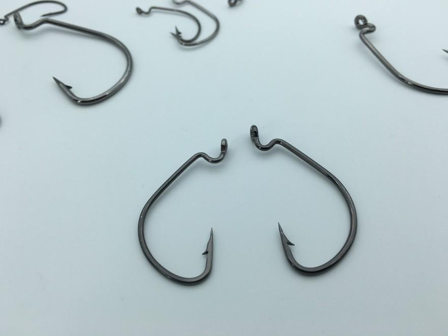 Rompin 20pcs Ganchos de Pesca Crank de Níquel Negro - Acero de Alto Carbono