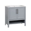30" Bathroom Vanity with Sink, Multi-functional Bathroom Cabinet with Doors and Drawers, Solid Frame and MDF Board, Grey - Korvel