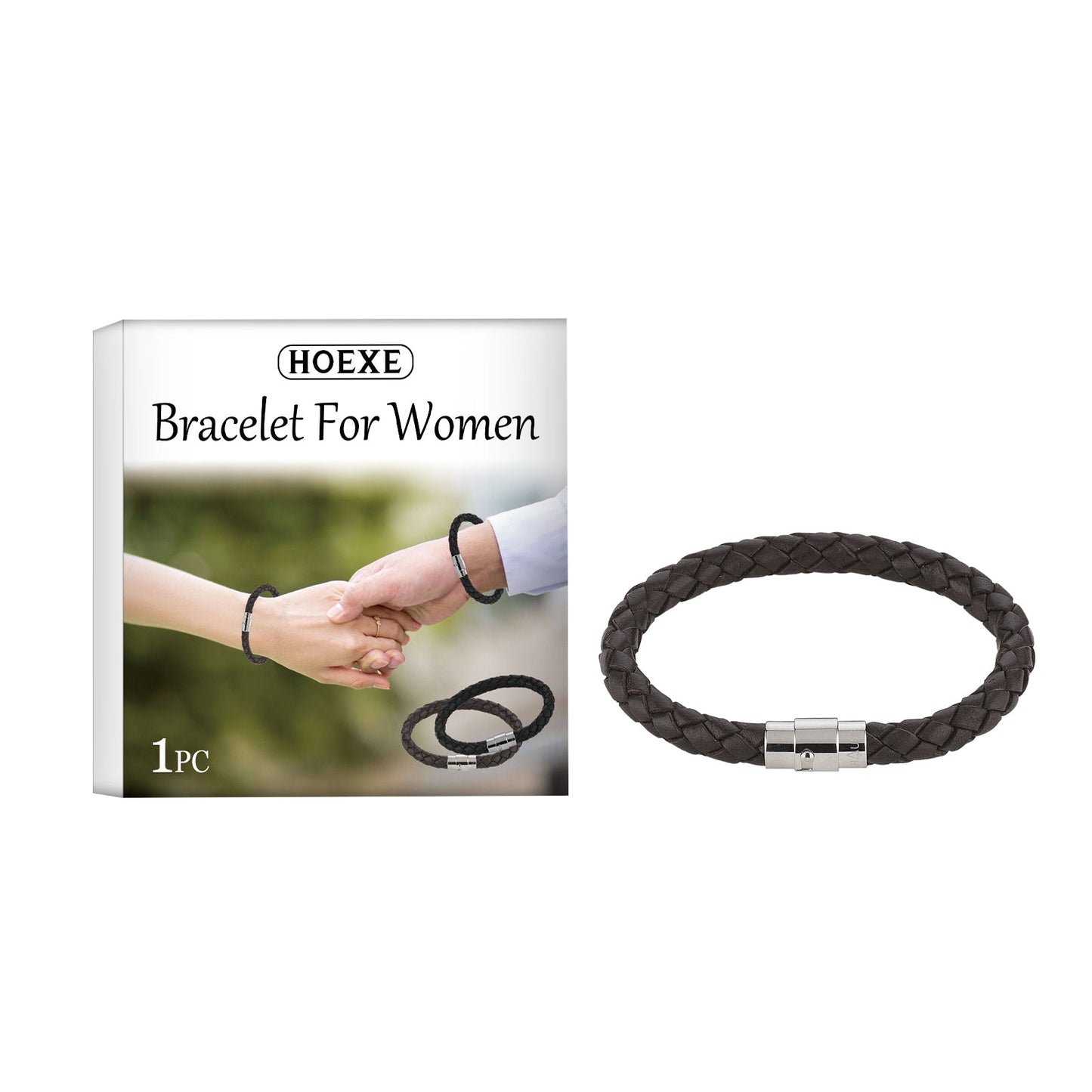 Pulsera de Pareja Elegante en Cuero PU y Aleación