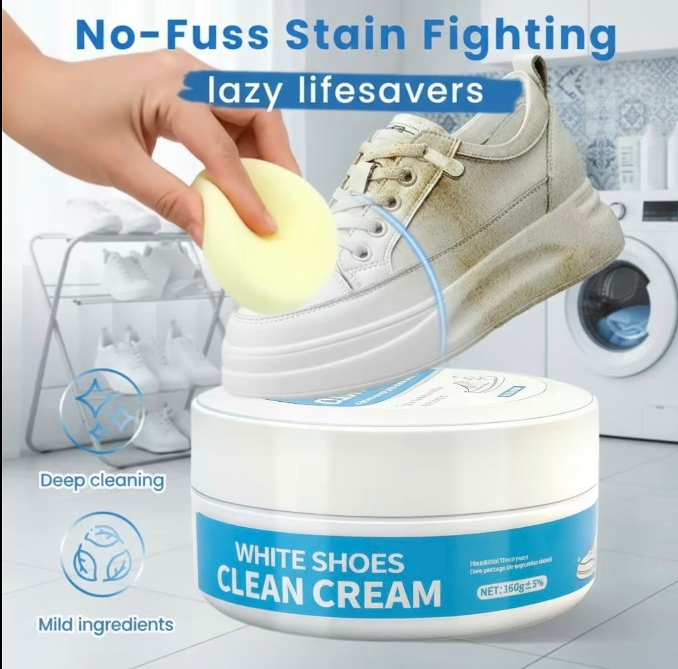 Crème Nettoyante Blanche PureStep - Entretien des Chaussures Sans Effort