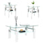 Set of 2 Modern Tempered Glass Coffee Tables