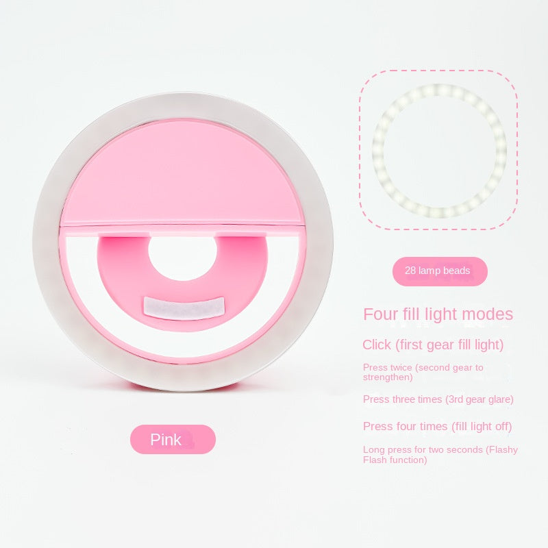 RK-12 Mobile Phone Fill Light Wholesale Live Beauty Selfie Lighting Round Flash Charging LED Fill Light - Korvel