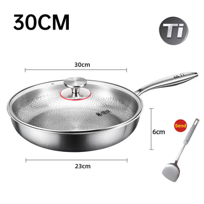 German uncoated pure titanium frying pan with fish - scale hammer pattern. Non - stick, ideal for household steak frying, a piec - Korvel