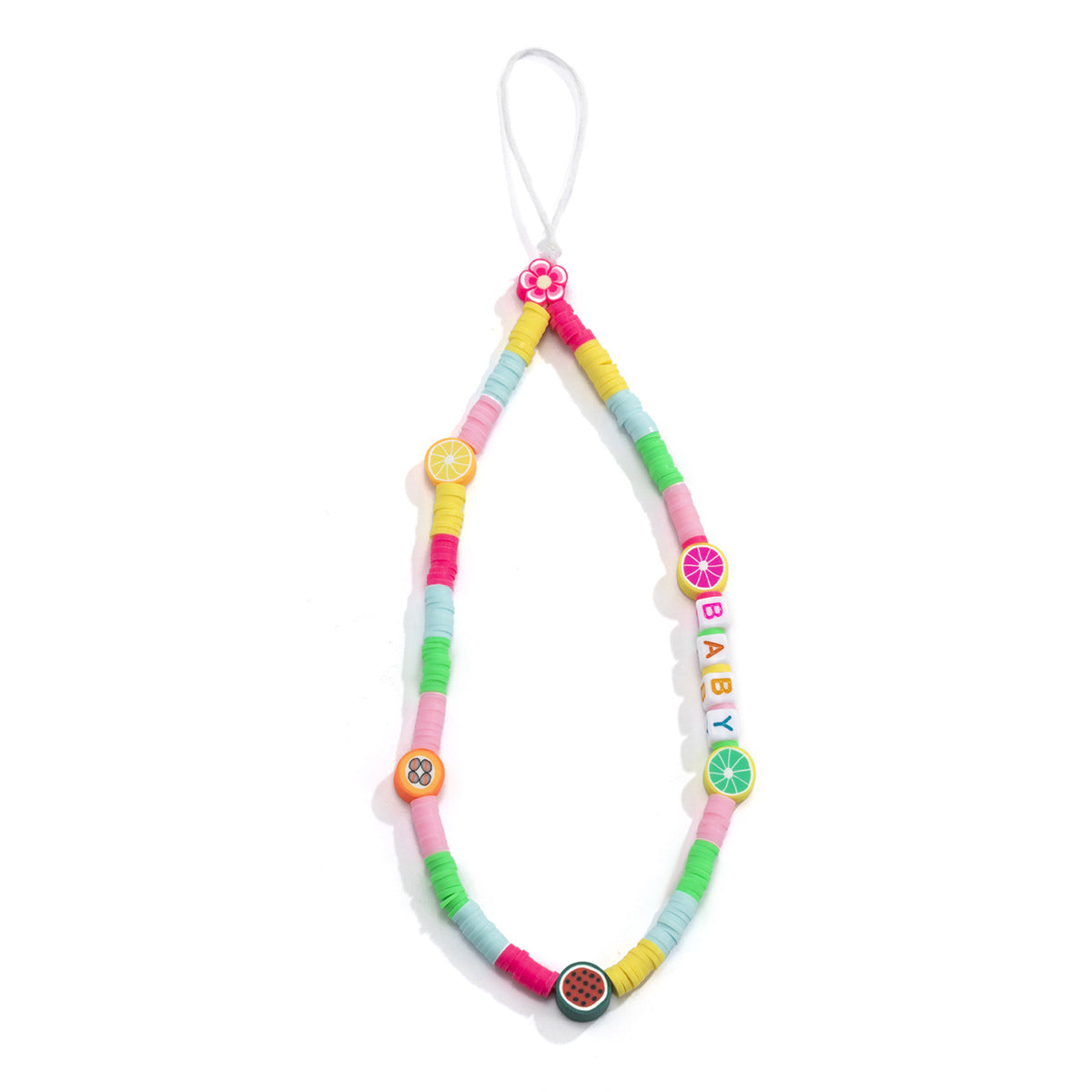 Fresh Fruit Bead Mobile Phone Chain with Soft Ceramic Pendant