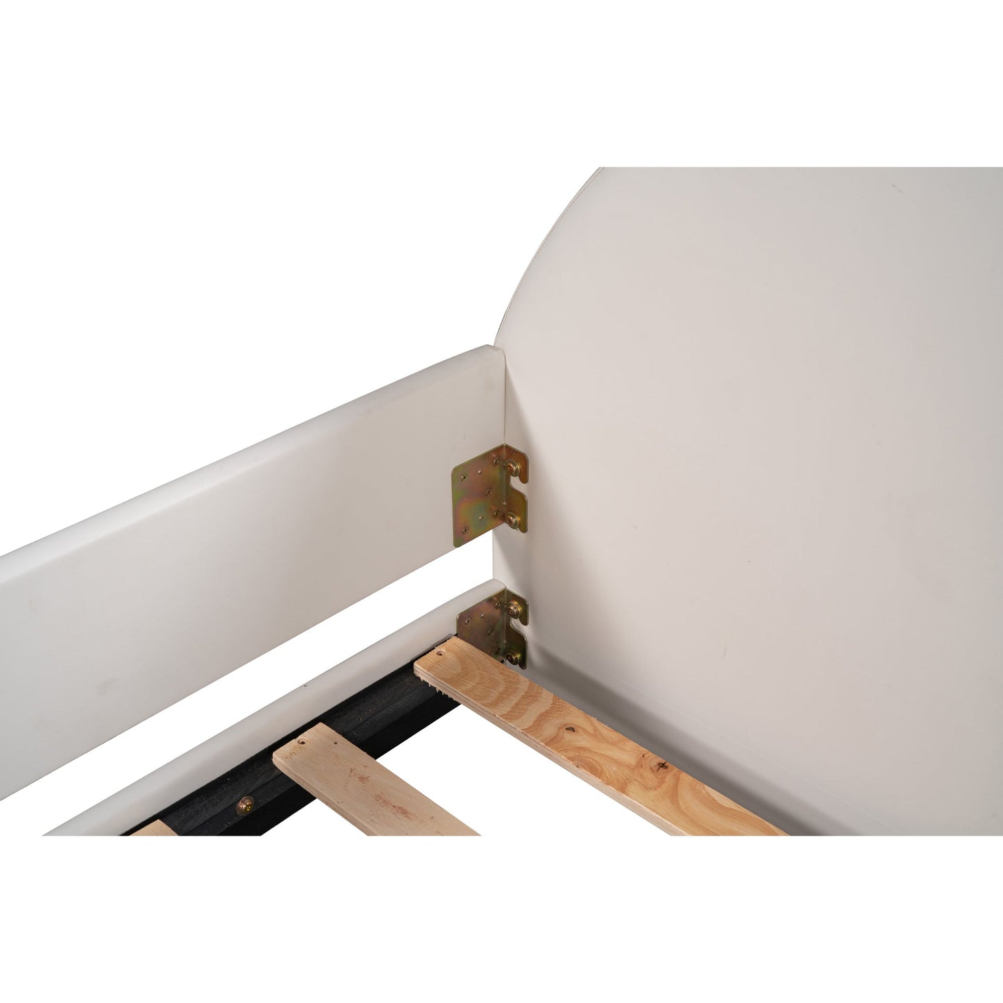 Twin Size Upholstered Daybed with Carton Ears Shaped Headboard White - Korvel