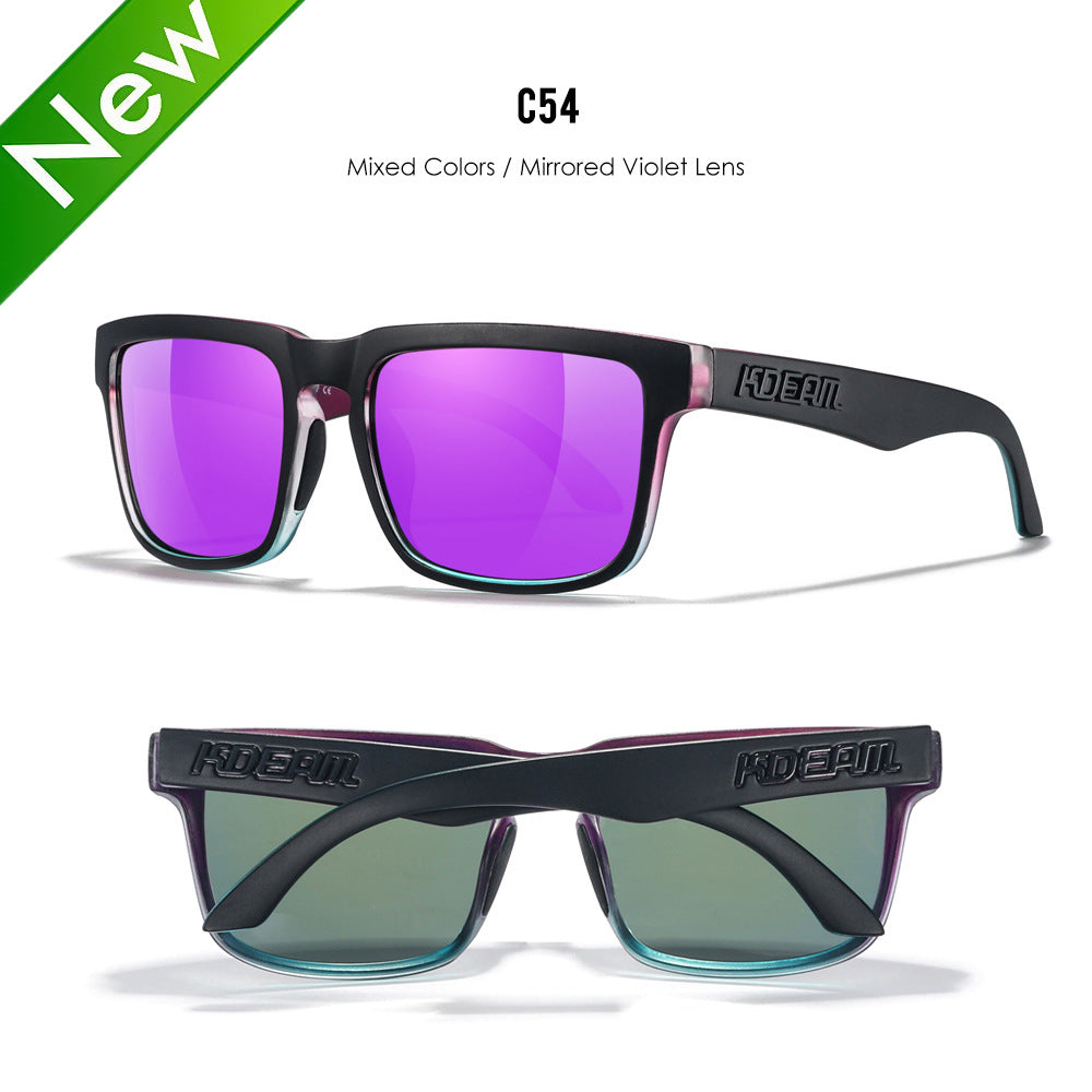 Classic polarized sunglasses for men and women ultra light driving glasses colorful real film sunglasses - Korvel