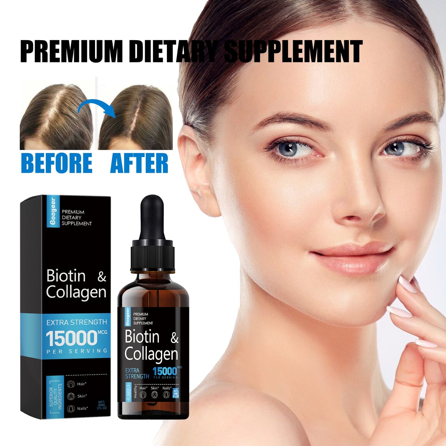 Suplemento Multivitamínico Premium para el Cabello, la Piel y las Uñas