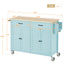 Mint Green Kitchen Island Cart with 4 Doors and Drawers