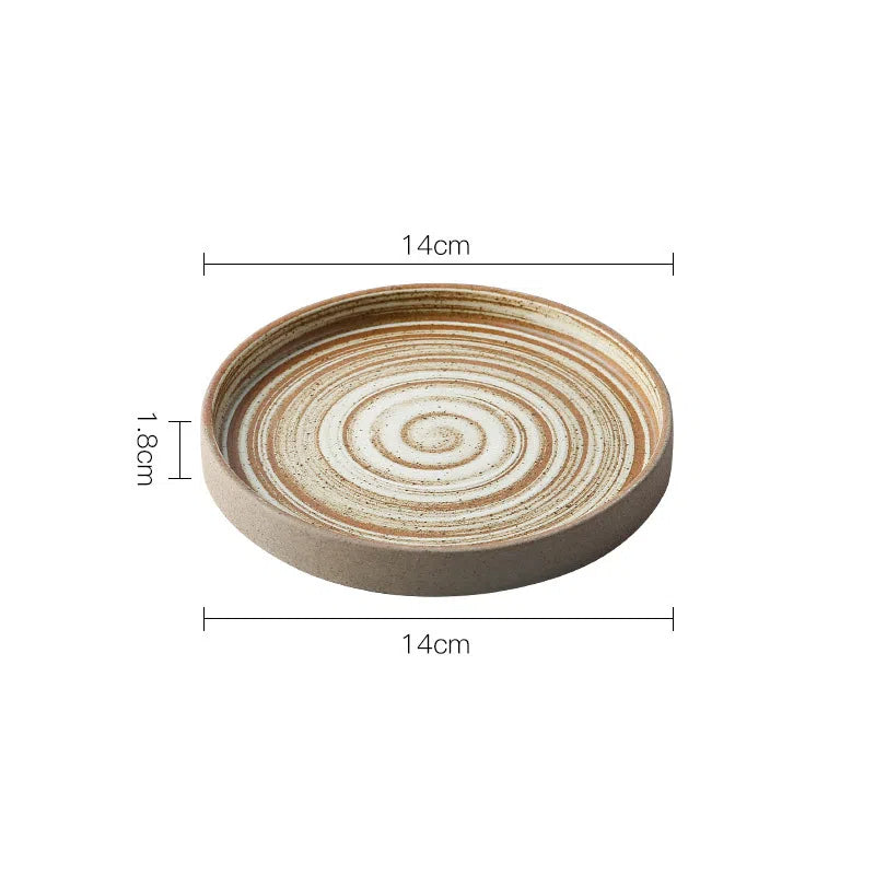 Juego de Taza de Café y Plato de Cerámica Artesanal Gruesa