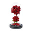 Christmas Valentine's Day Birthday Gift Two Roses Glass Cover Ornament LED Light Simulation Immortal Flower - Korvel