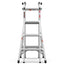 17ft Multi-Position Foldable Aluminum Ladder, A-Frame and Straight Ladder, ANSI 250lbs - Korvel