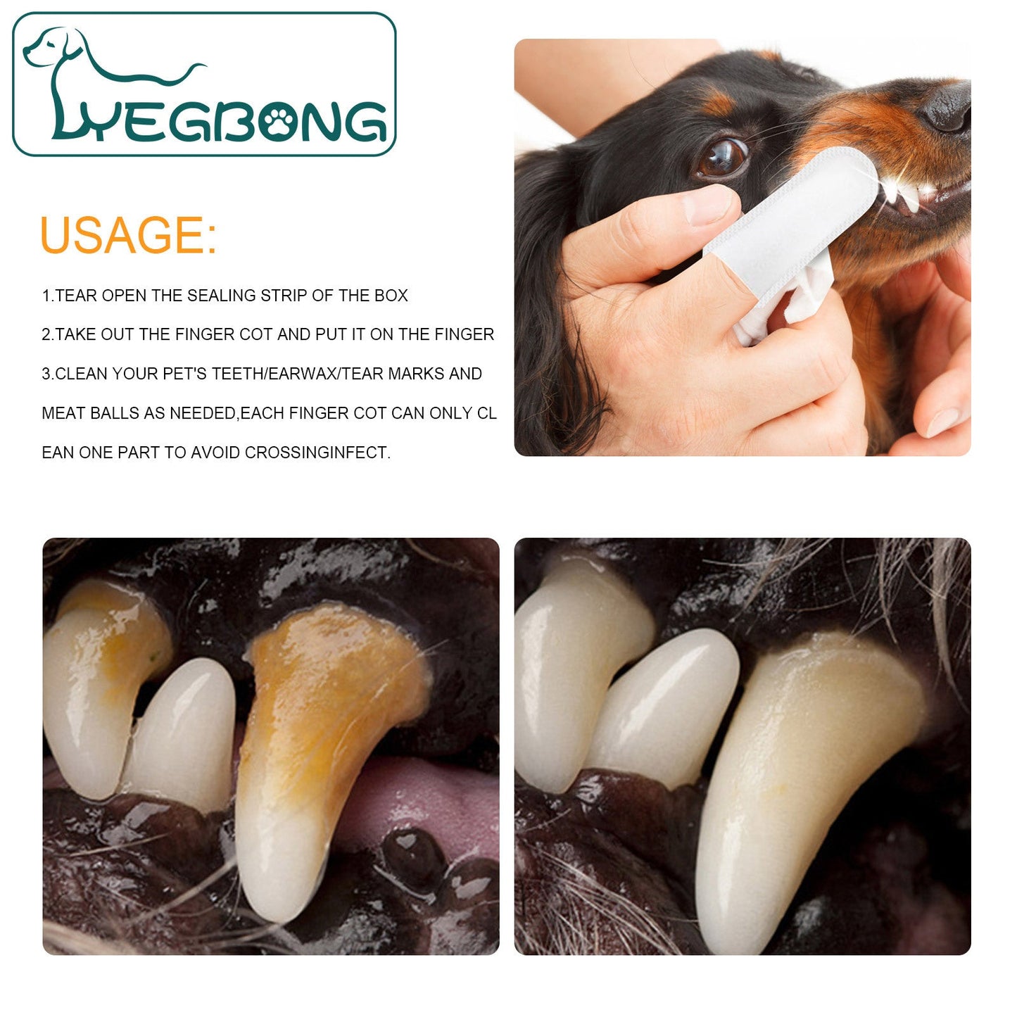 Guantes de limpieza dental premium para mascotas para un aliento fresco