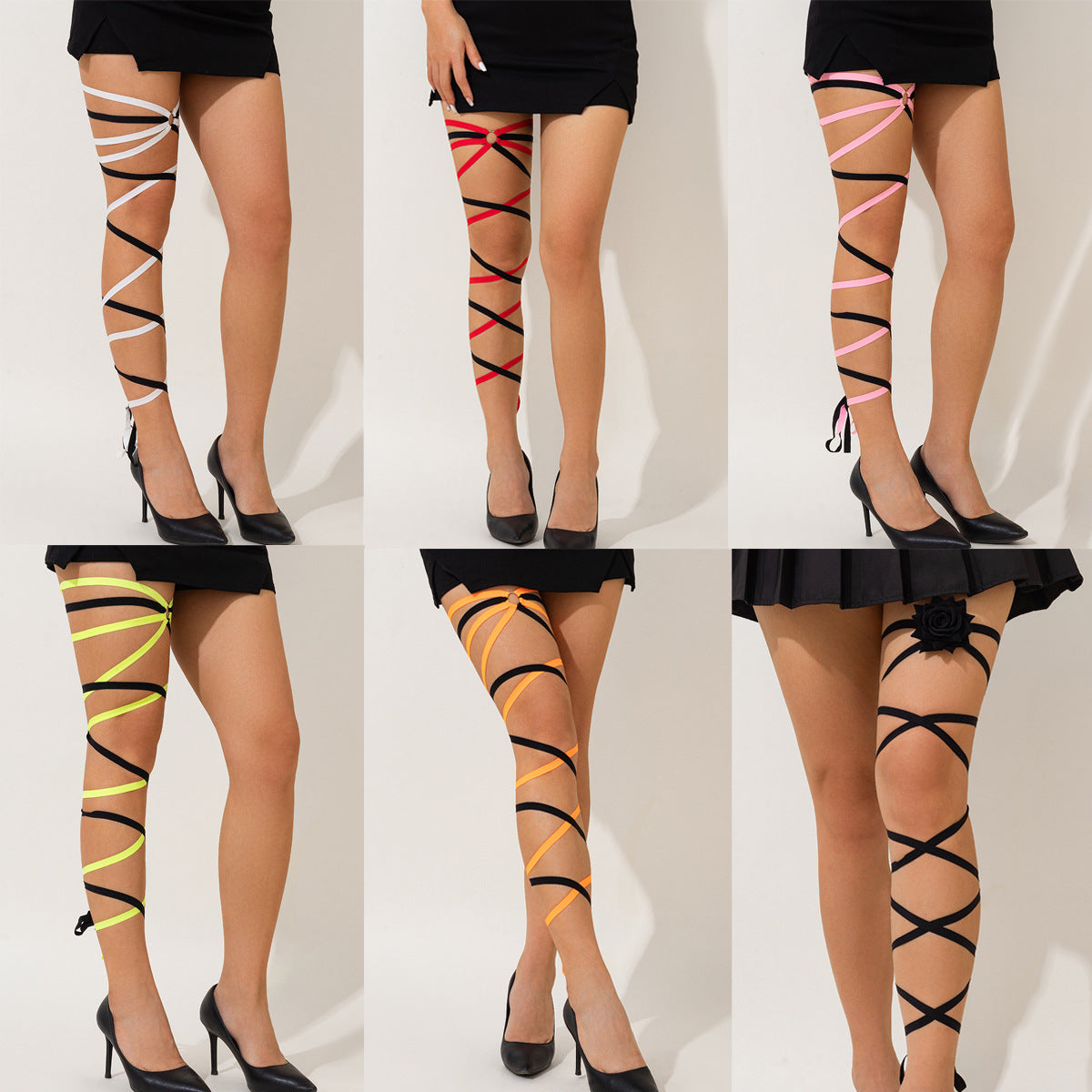 Sexy Leg Chain Elastic Strap Leg Loop Dark Wind Geometric Circle Thigh Chain - Korvel