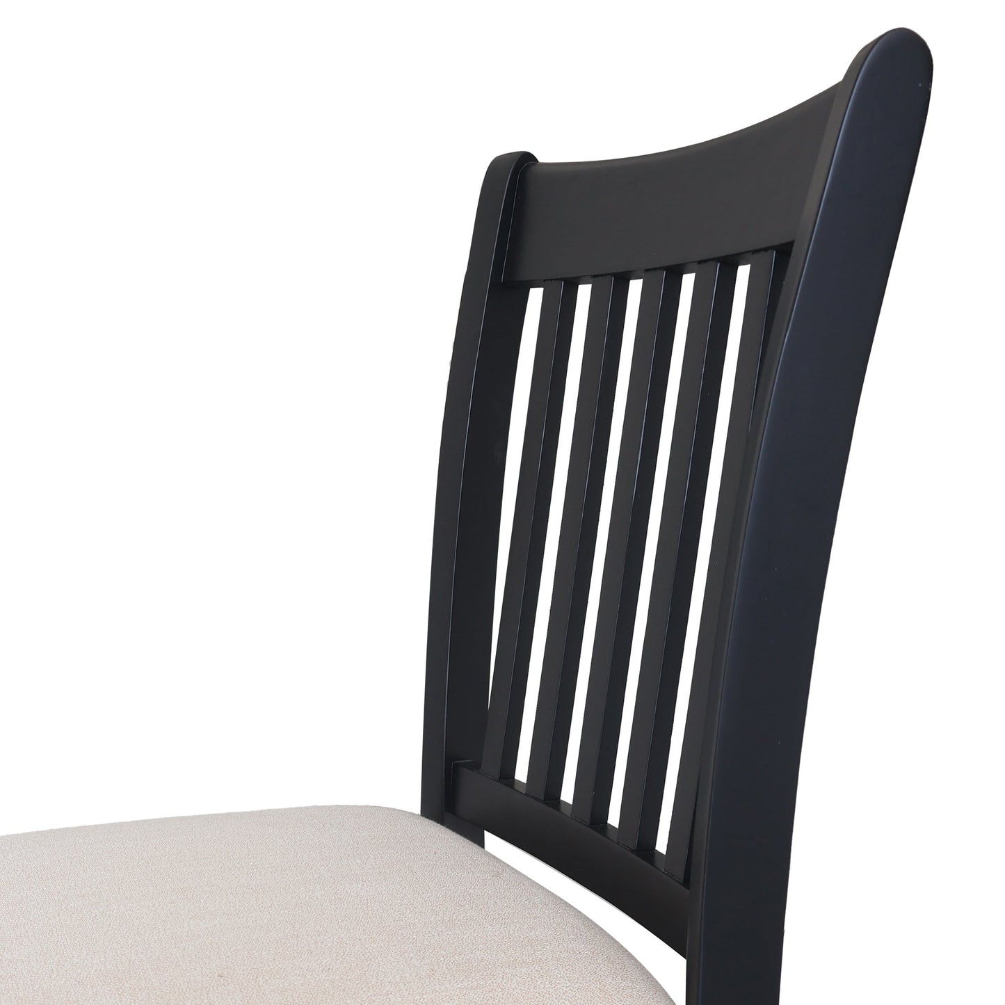 Juego de 2 Sillas de Comedor Negras Tapizadas para Cocina de Estilo Campestre