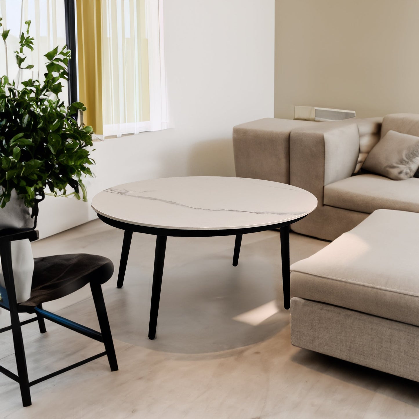 Ensemble de conversation de patio en aluminium moderne 5PC