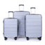 Hardshell Suitcase Spinner Wheels PP Luggage Sets Lightweight Suitcase with TSA Lock,3-Piece Set (20/24/28) ,Silver - Korvel