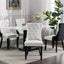 Tufted Solid Wood Dining Chairs - 2-Piece Set in White and Black