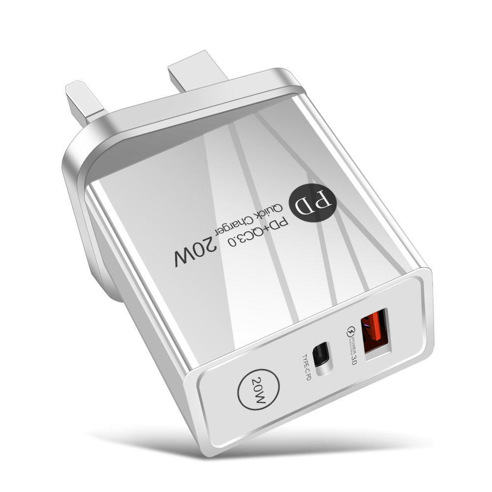 Chargeur de téléphone mobile rapide 20W PD QC3.0