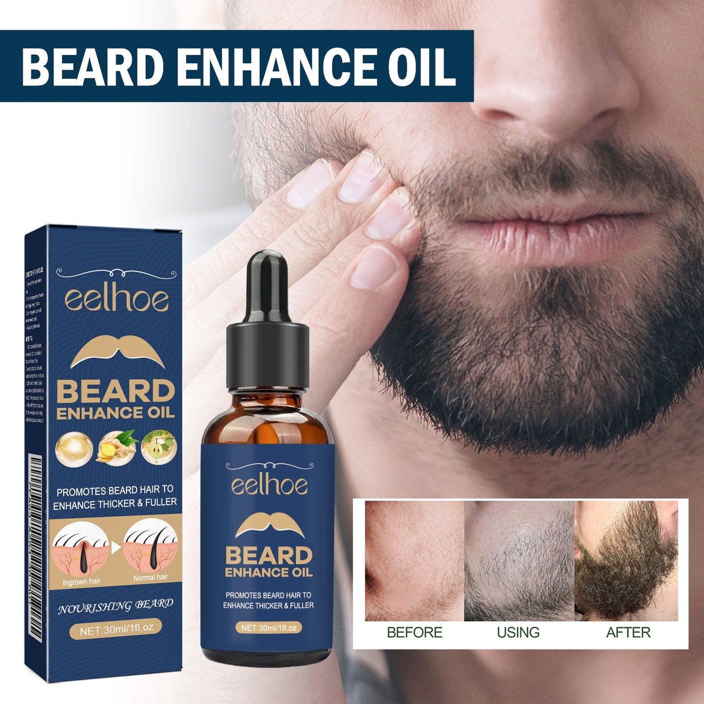 Huile de soin premium pour la barbe des hommes