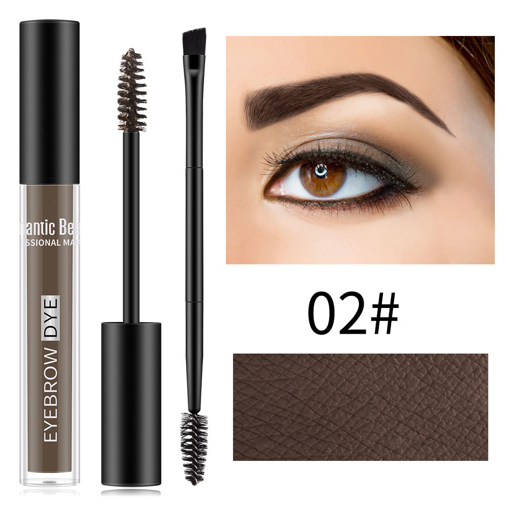 Romantic Beauty Two-Headed Brow Brush For Long-Lasting Styling Waterproof Perspiration-Proof Brow Dye - Korvel