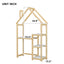 House-shaped Wooden writing Desk Kids study Table Bookshelf & Toy Storage Natural - Korvel