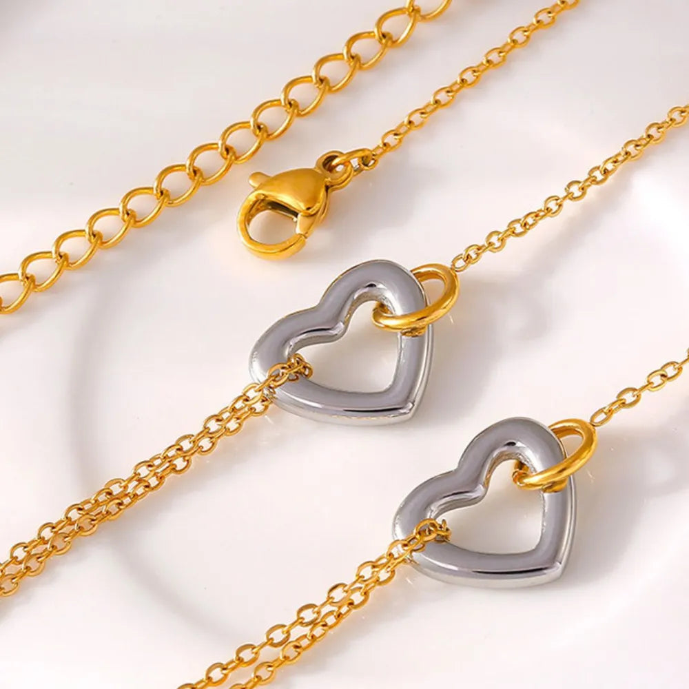 Elegant 18K Gold-Plated Heart Bracelet